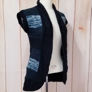 LAST CHANCE! Red Paint Navy Open Cardigan XS